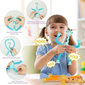 Izvelkamā žirafu rotaļlieta ar gaismiņām (4 gab.) | TOZARI